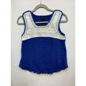 Art Class Girls Size XL ‎ 14/16 Blue Crochet Tank Top